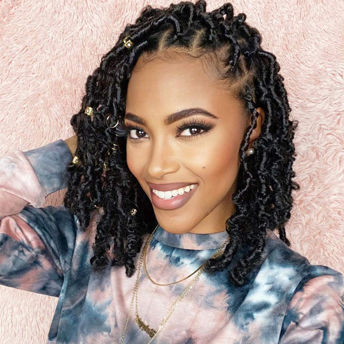 Buy 7 Packs Butterfly Locs Crochet Hair 10 Inch Prelooped Bob