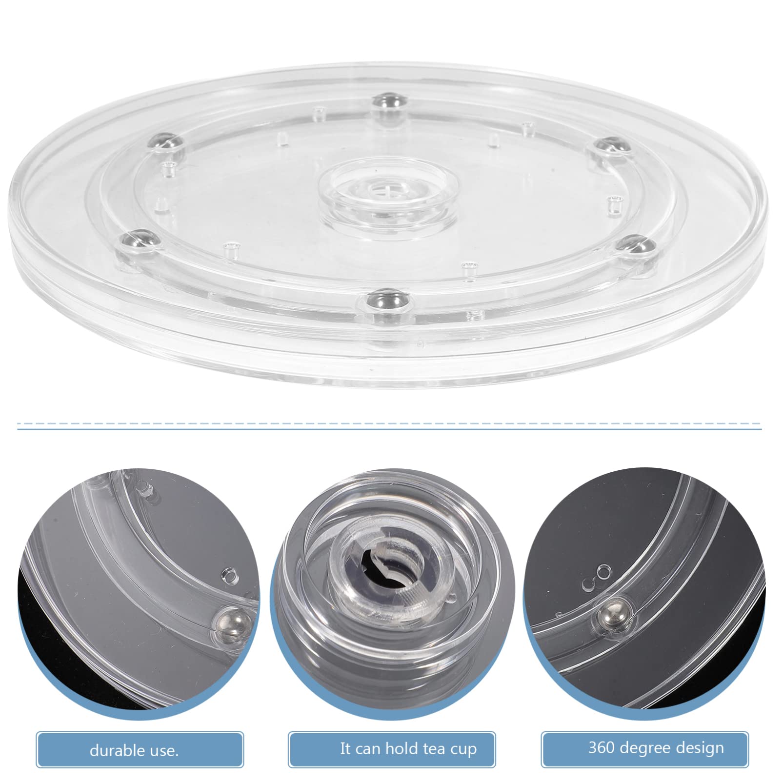 Plateau Tournant Acrylique Transparent 15cm - Support Rotatif 360° Pour Plantes, Maquillage, Cuisine