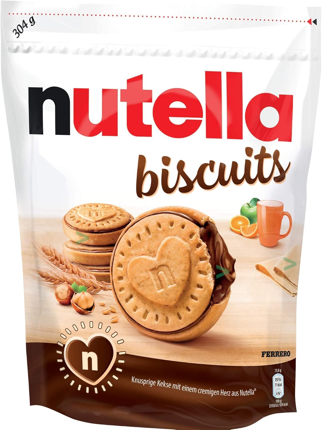 Nutella Biscuits, Hazelnut Chocolate Filled Cookies Turn your break into a delicious Nutella Chocolate, 304g (Product Of Italy) From DECADENT FOODS-image-17