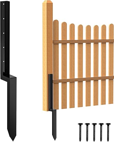 Estacas de reparación de postes de valla, poste de acero resistente para poste de anclaje de suelo, para reparación de postes de madera rotos de 4 x