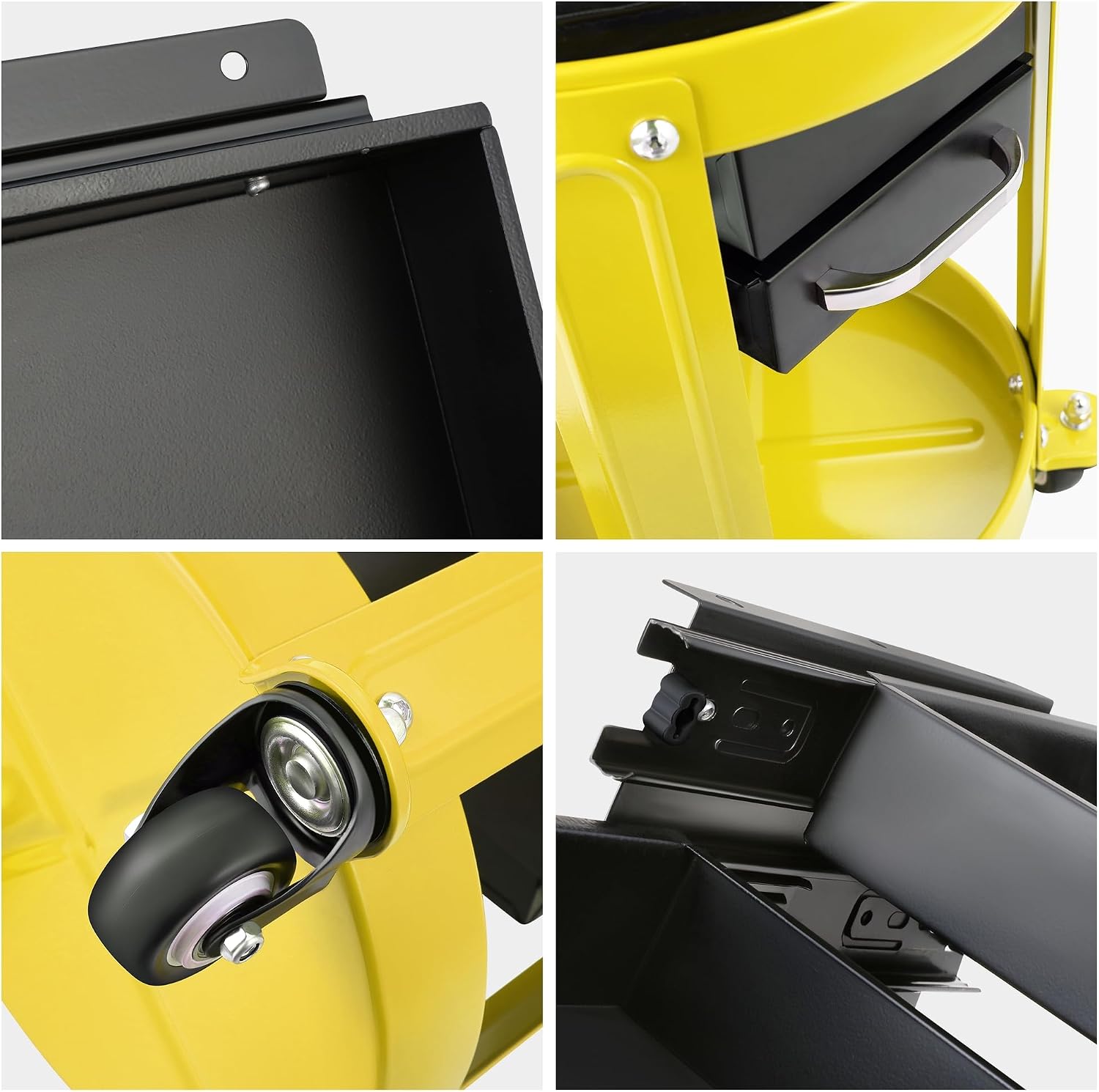 PM PERFORMOTOR Round Mechanics Roller Seat Creeper Stool with Padded Cushion, Tool Storage Drawer & Tray, 300 Lbs Max Weight Capacity, Yellow,PM-TOL-RST2-YL