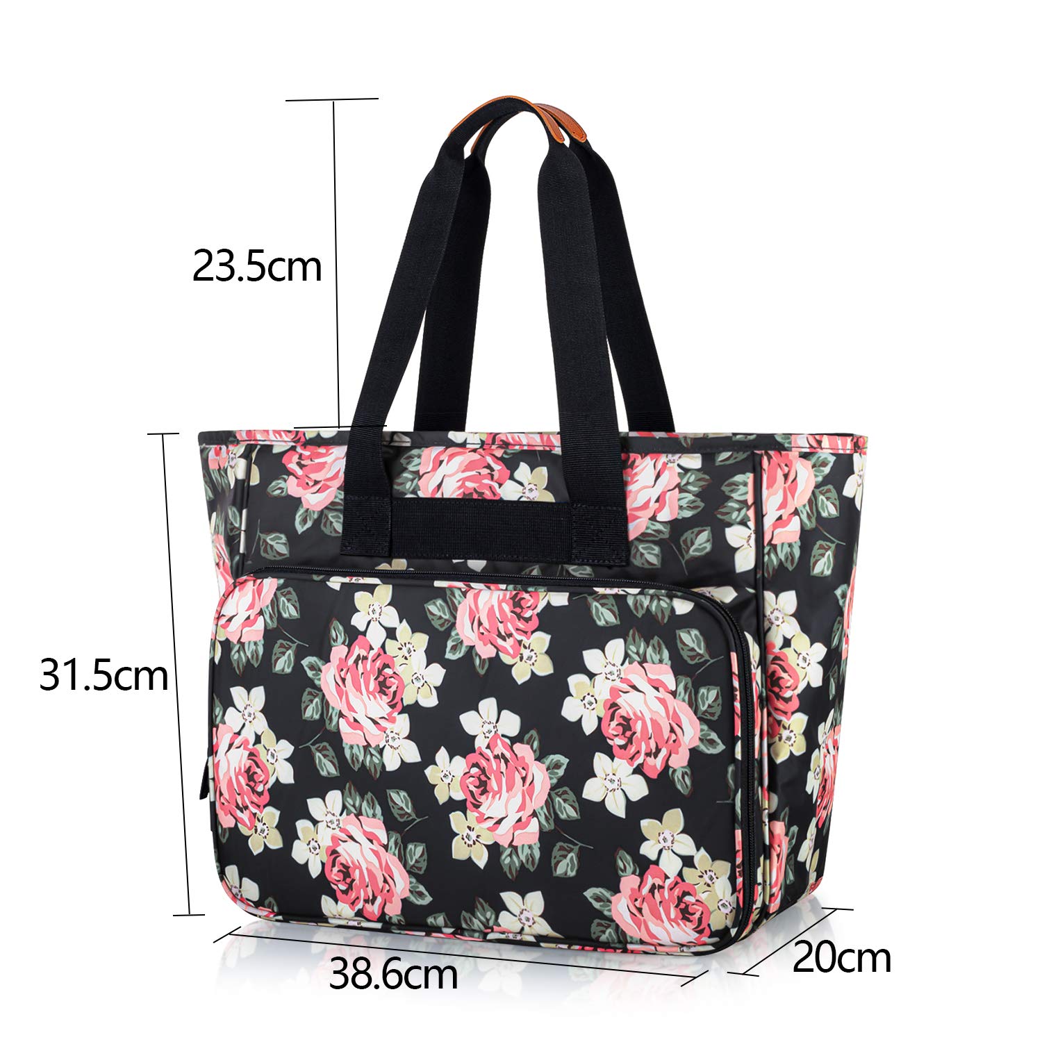 Borsa Organizer Per Ricamo Yarwo - Tascabile Per Telai, Fili E Accessori, Design Elegante (Peonia Nera) - Foto 5