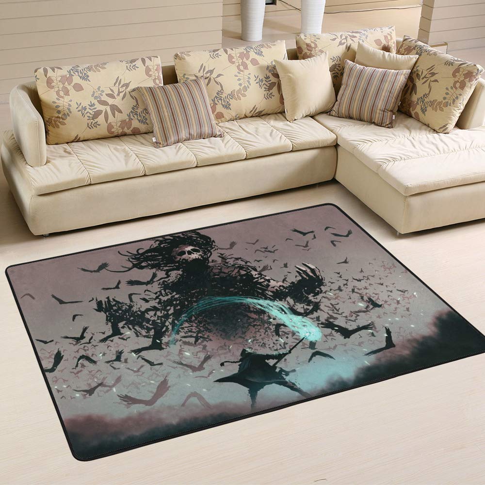 Tapis grand taille Cheshongg en microfibre douce contre les sols froids