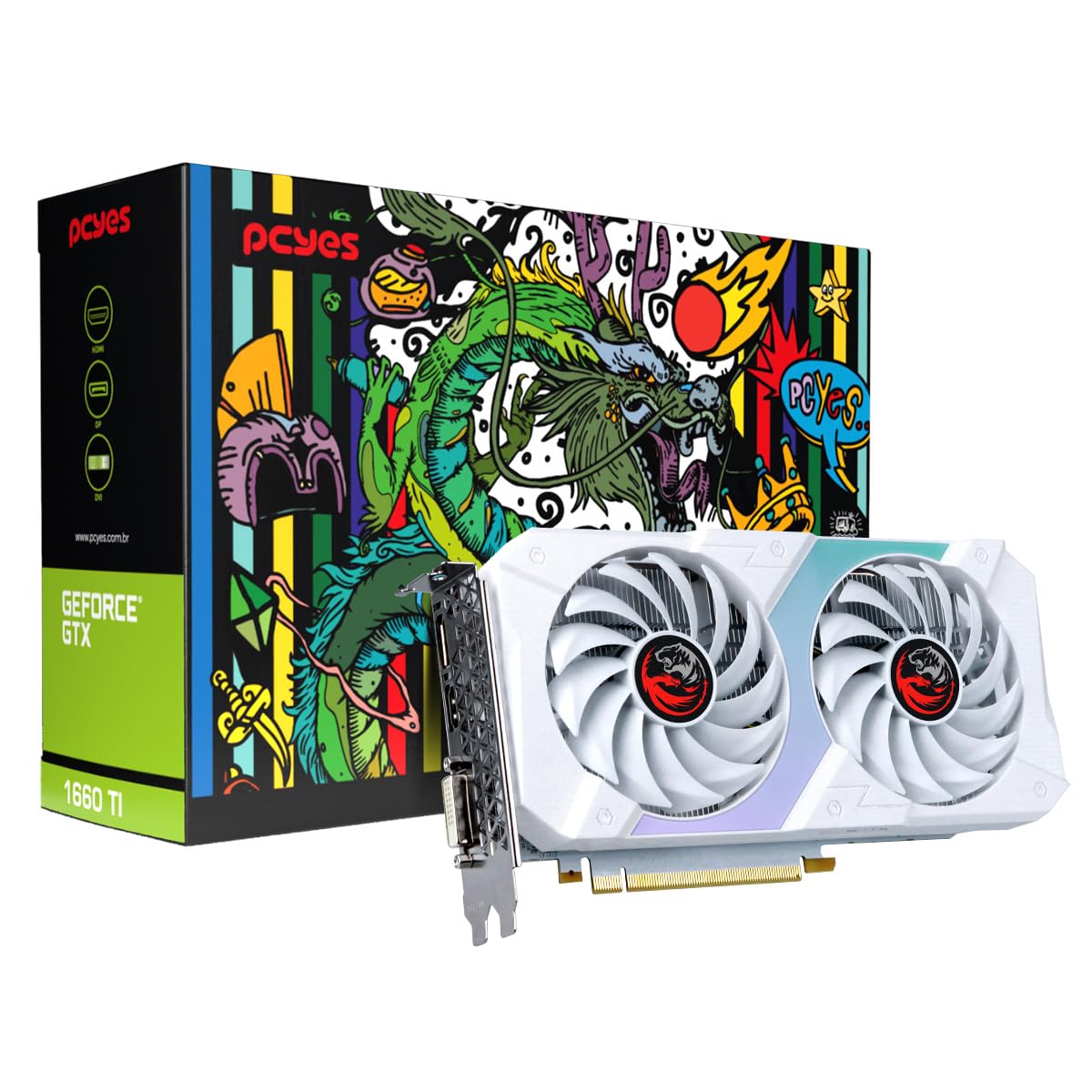 PCYES GPU NVIDIA GEFORCE GTX 1660 TI 6GB GDDR6 192BITS BRANCO