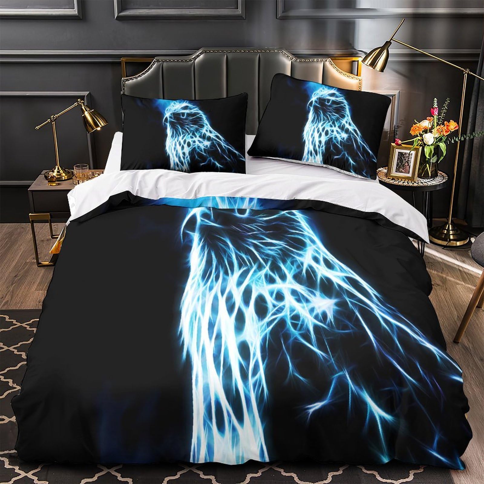Parure de lit imprimé 3D grue orientale pour chambre d'ado et enfant