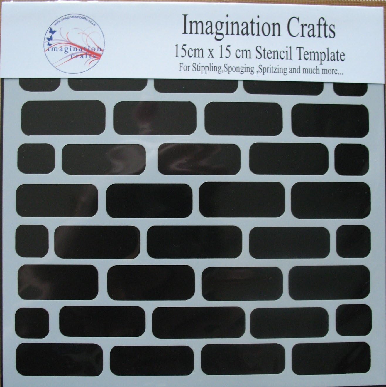 Imagination Crafts MASK Stencil Template 6" x 6" (15cm) Brick Wall