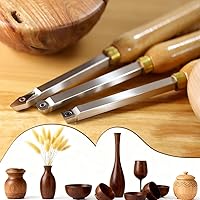 Vista 9 de Mini torno de madera con punta de carburo, herramientas de torneado, conjunto combinado de acabado de detallador más duro con mango de madera e