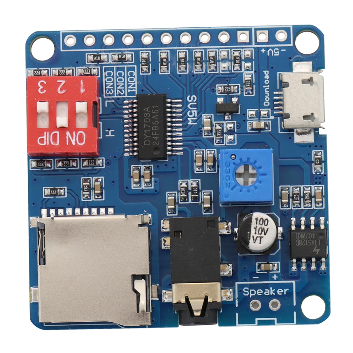 DY-SV5W Module de lecture vocale lecteur MP3 Amplificateur de déclenchement E/S UART Lecture contrôlée par port série intégré de classe D 5W Alimente un haut-parleur de 4 Ω et de 3 à 5 W