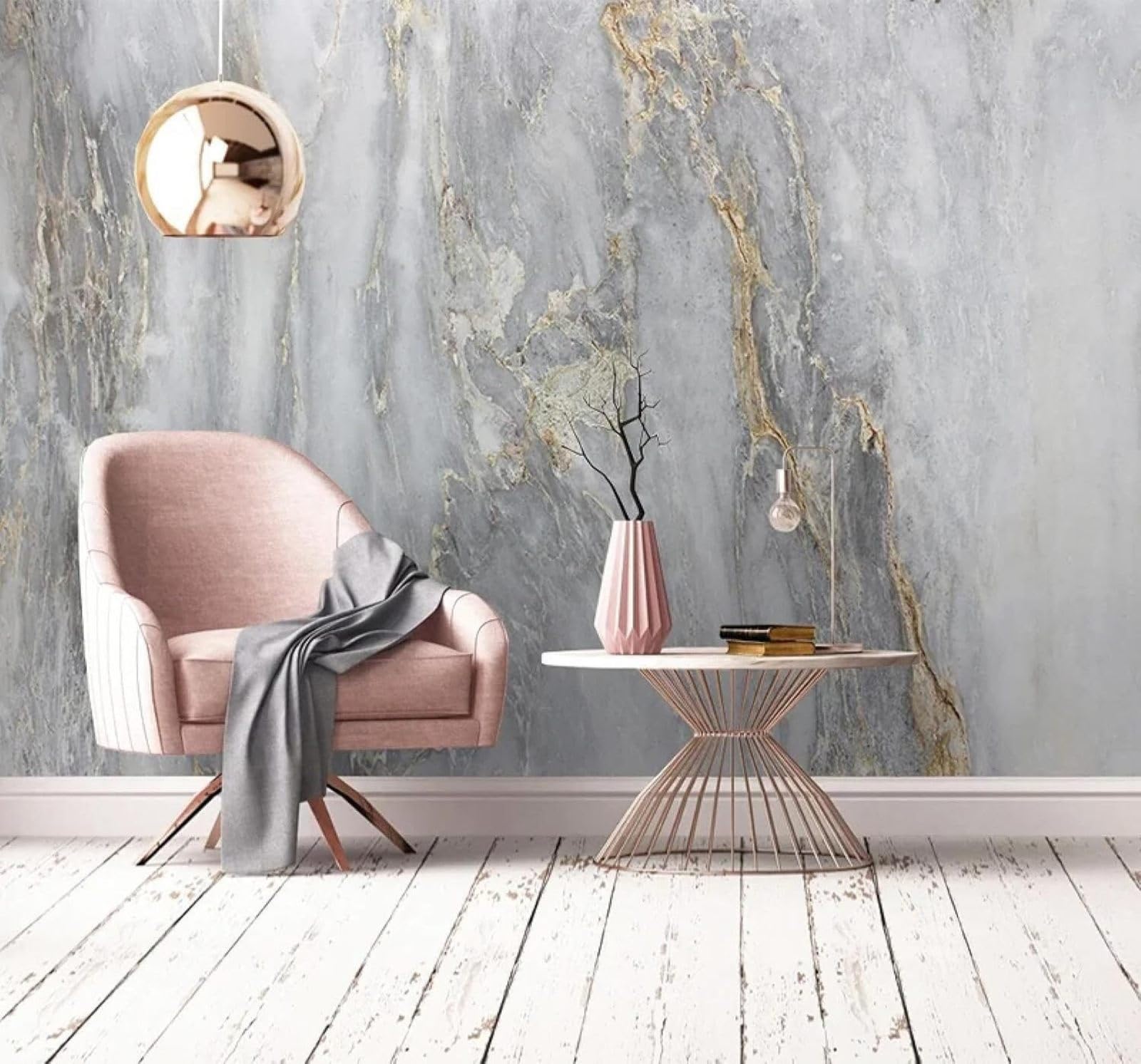 XLMING Abstract Grey Pattern Art Marble Effect 3D Wallpaper Luxury Silk Study Dining Feature Sofa Grey Bedroom Living Room Tv Decorative Wall-300cm×210cm