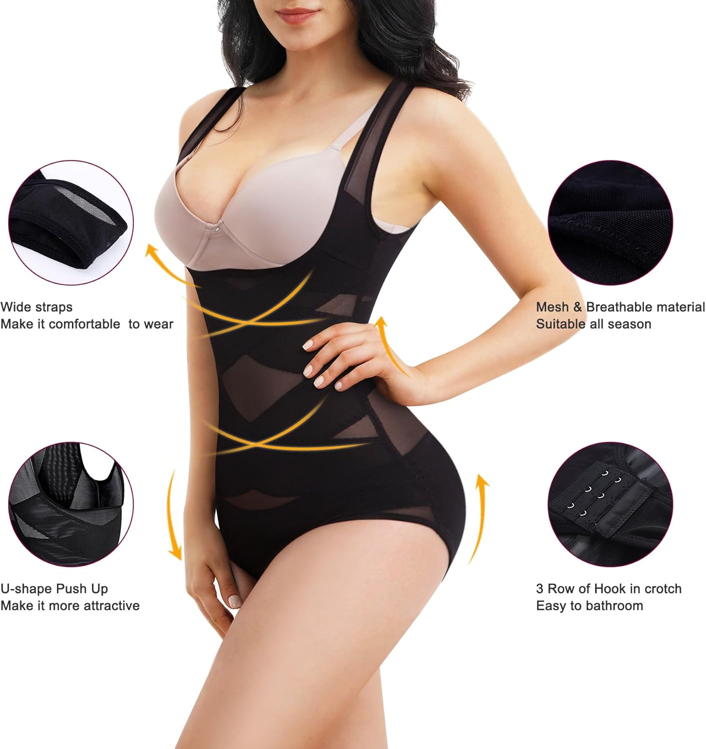 REYEOGO Shapewear Bodysuit for Women Tummy Control Butt Lifter Panty Hi-Waist Trainer Stomach Body Shaper Slimming Girdles - Image 2
