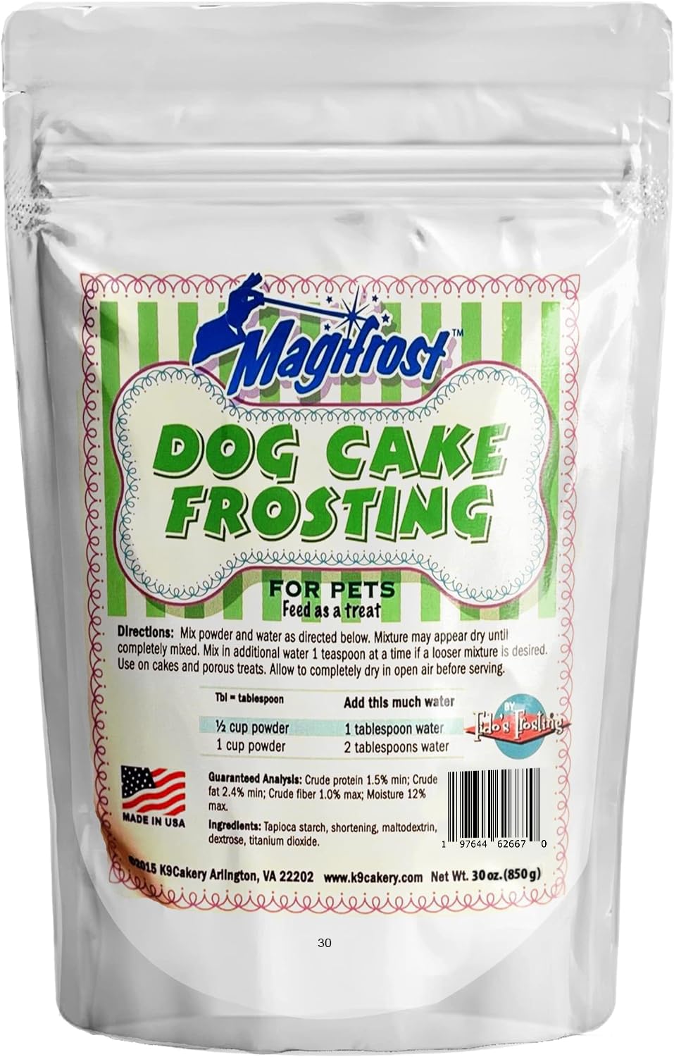 Magifrost Frosting - Perfect for Homemade Dog Cakes & Treats, Easy-to-Use, Deliciously Smooth Texture, Safe & Healthy Ingredients (30oz)