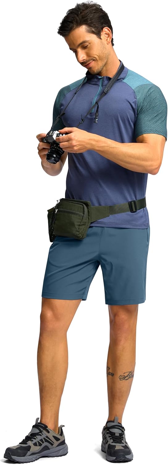 G Gradual Men's Hiking Shorts 7"/9" Lightweight Athletic Shorts for Men Quick Dry Stretch Casual Shorts with 3 Zipper Pockets(7inch,Blue Grey,S) - Image 6
