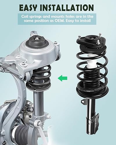 Miniatura 5 de SCITOO Par delantero y trasero de puntal y resorte completo compatible con 2004-2009 para Toyota Prius Complete Struts 172358FL 172357FR 172394L