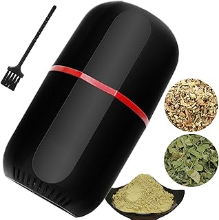 Turimon Herb Grinder Electric, Large Herbal/Coffee Grinders / Mill / Crusher for Spice and Herbs With Cleaning Brush - Bla...