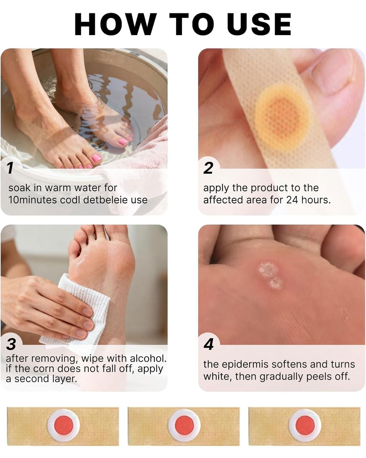 30pcs Almohadillas Quita Verrugas Protectores Con Cuscinetes Suaves Para Alivio Del Dolor De Verrugas Y Callos En Pies Para Comodidad Y Protección Diaria
