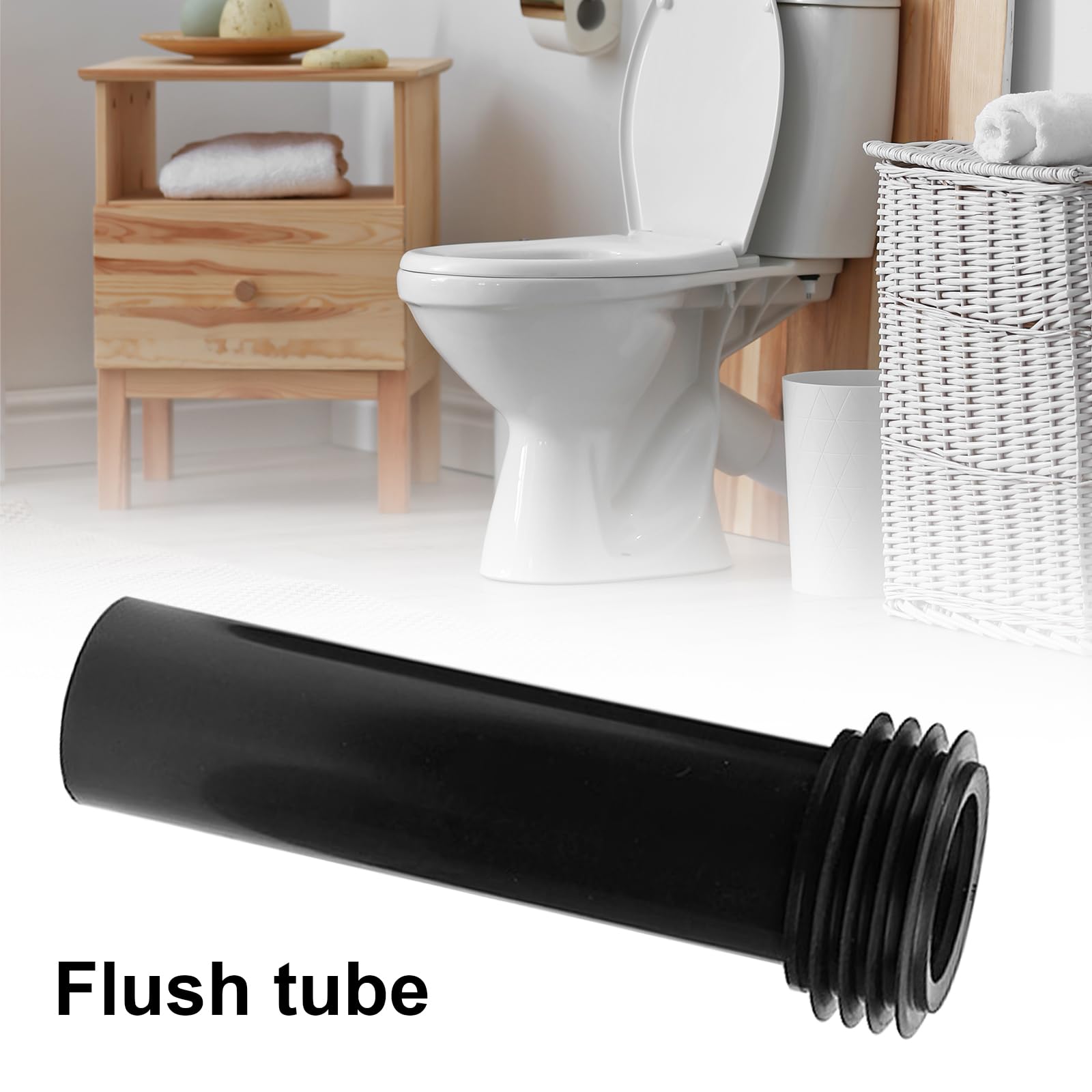 Set di collegamento per WC, tubo di scarico da 185 mm, materiale ABS e PP, connettore union, adatto per WC a parete