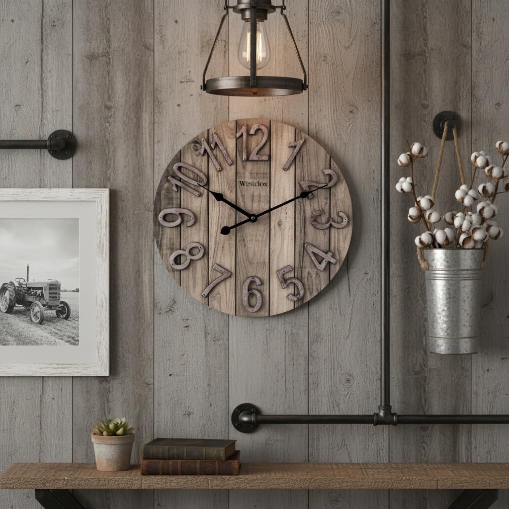 Amazon.com: NYL Holdings Westclox Wall Clock Large Wooden Vintage