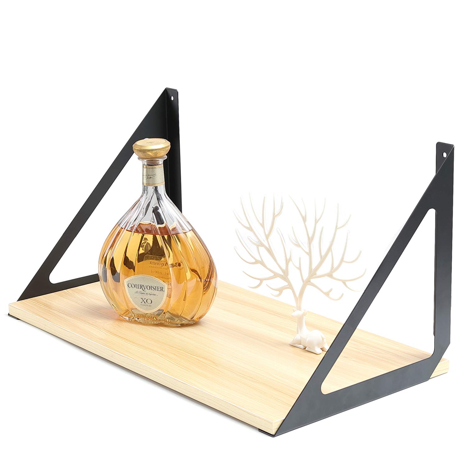 Buy Shelf Brackets Triangle 20 cm, Wall Mounted Industrial Black Corner