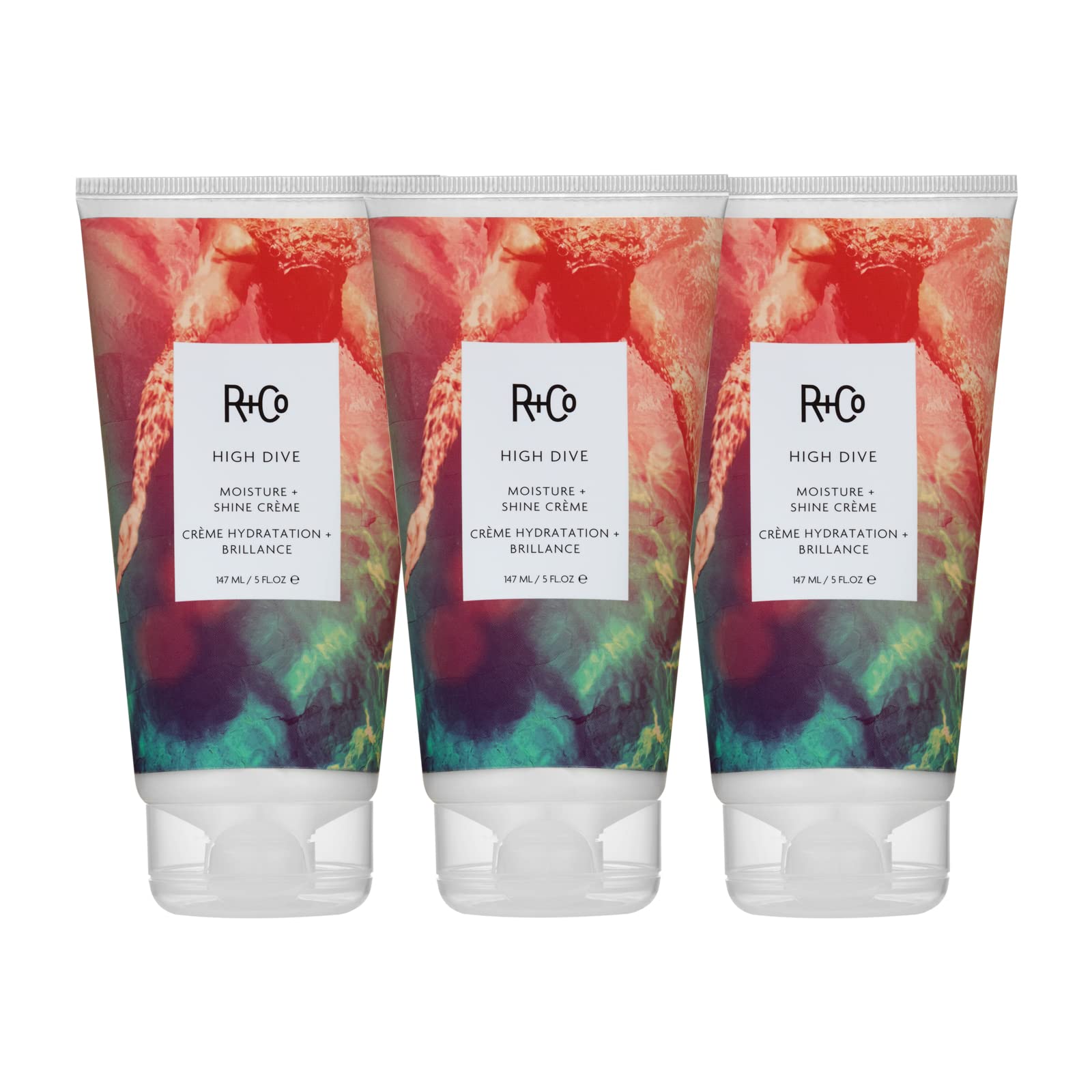 R+CoHigh Dive Moisture + Shine Creme | Deep Hydration + Softens + Eliminates Frizz | Vegan + Cruelty-Free | 3 Pack - 15 Oz