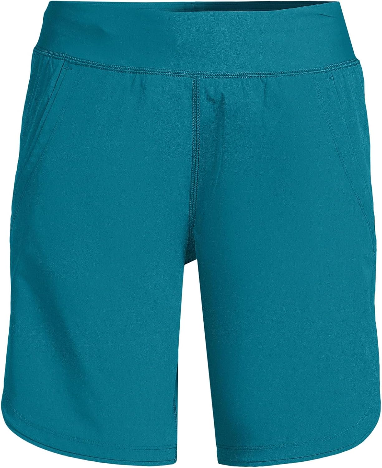 Lands' End Women's 9" Quick Dry Elastic Waist Modest Board Shorts Swim Cover-up Shorts