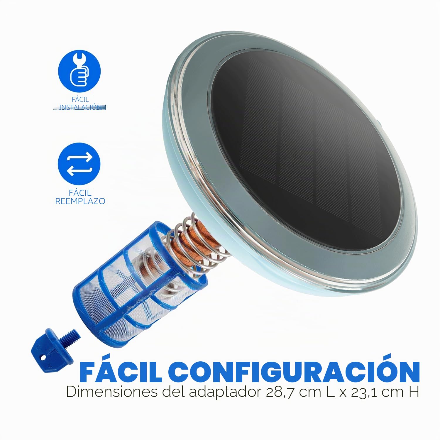 XtremepowerUS Clarificador solar para piscina que reduce el cloro hasta 30.000 galones, evita el agua turbia, purificador