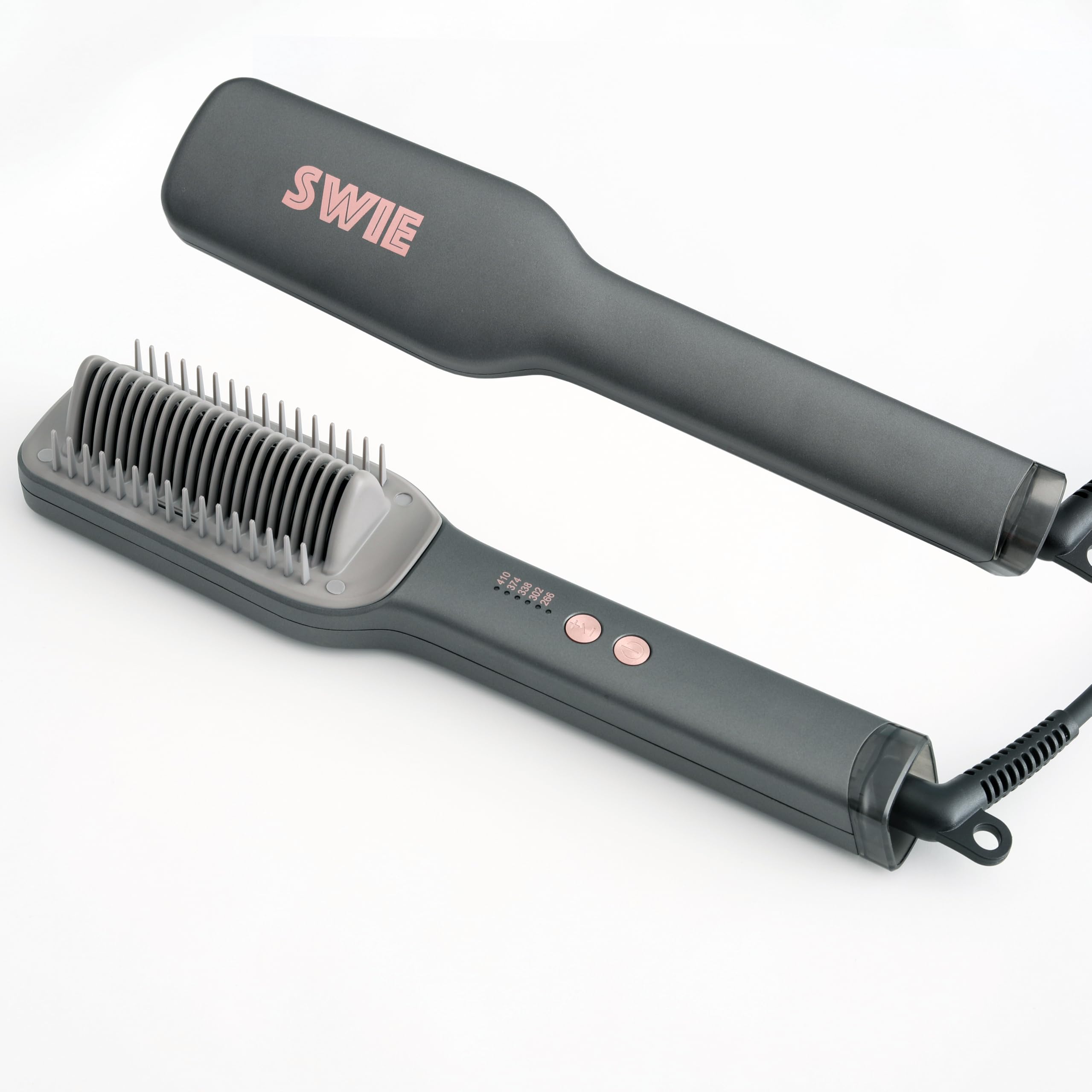 SWIE Maxistrait Hair Straightener Brush. Smooth, Shiny, Frizz-Free Healthy in Minutes. for All Types and Textures, Great for Colored Hair, Adjustable