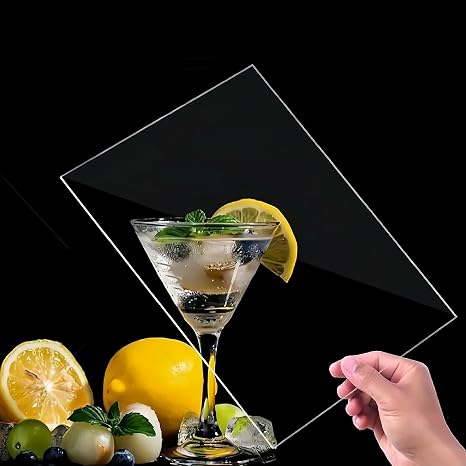 6 Pack A3 Clear Acrylic Sheets - 297mm×420mm, Clear Plastic Acrylic Sheet 1mm Thick, Transparent Plastic Sheet Panels for Decoration, Display, Picture Frame, Painting