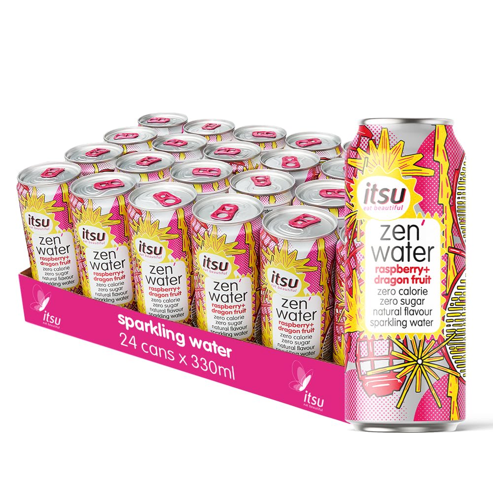itsu Raspberry & Dragon Fruit Zen Water 330ml | Naturally Flavoured | Zero Calories | Zero Sugar | Pack of 24