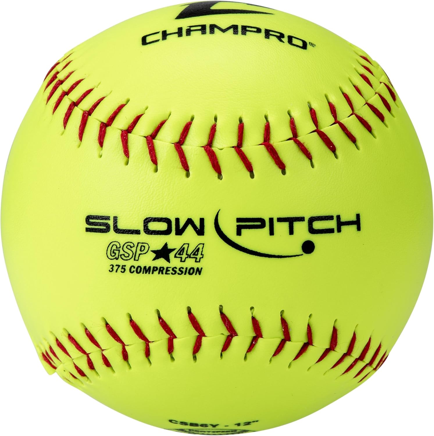 Champro Game ASA Slow Ptich .44 COR, 375 Compression, Poly Synthetic Cover, Red