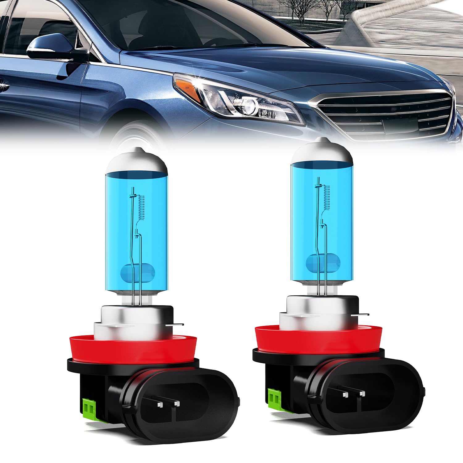 Fog Light Bulbs Compatible With Hyundai Sonata 2015, H11 Fog Lights Halogen Light Bulb, Super Bright 6000K White, Plug and Play, Pack of 2