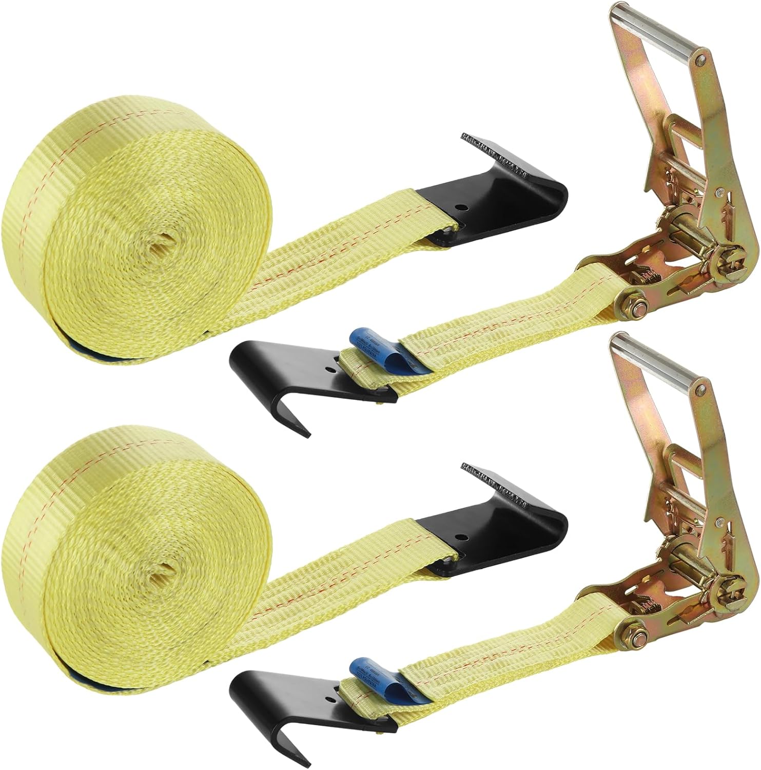 2 Pack 2 Inch Ratchet Straps Heavy Duty 20ft Tie Down Straps Ratchet Flat Hook, 10000 LBS Break Strength, Cargo Ratchet Strap for Moving, Truck, Trailers, Motorcycles, Kayaks, Car Roof