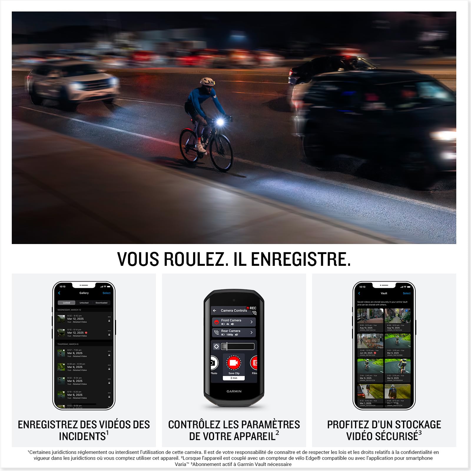 Garmin Varia Vue - Feu avant pour vélo avec caméra 4K intégrée