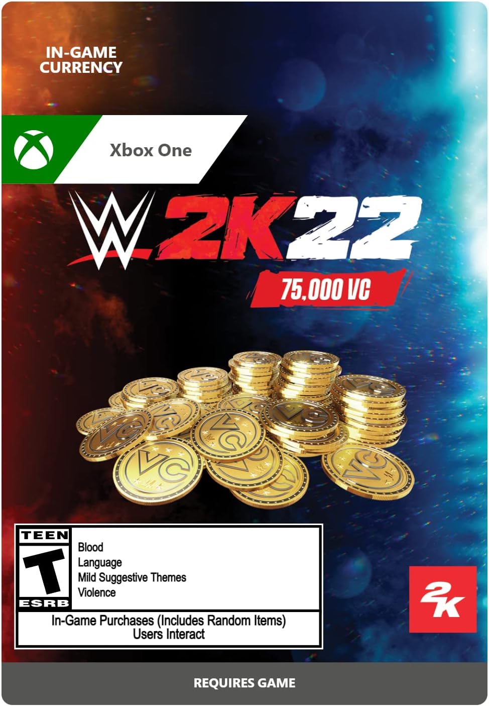 WWE 2K22: 75,000 Virtual Currency - Xbox One [Digital Code]
