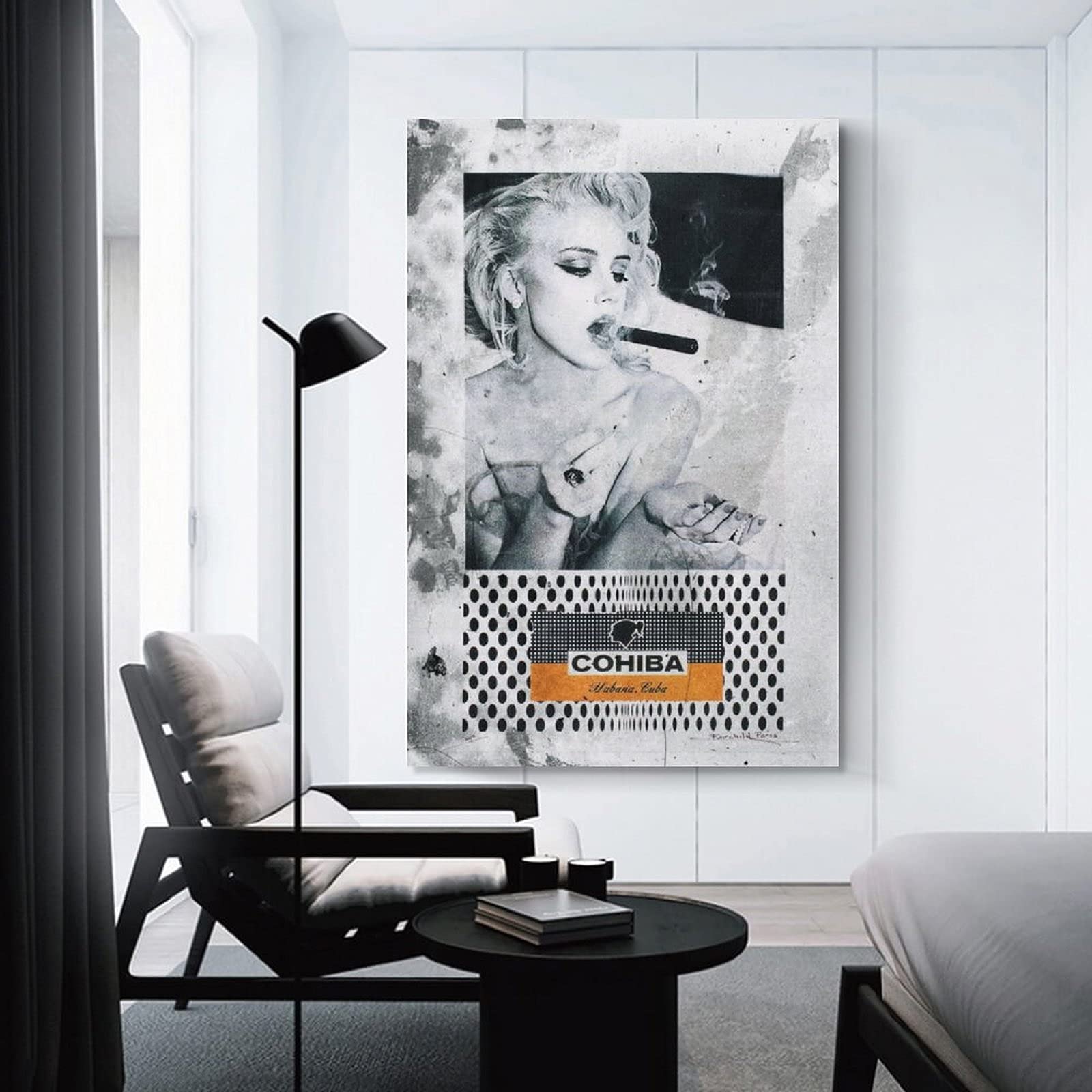 Amazon.co.jp: 葉巻ヴィンテージキャンバス絵画プリントポスター壁