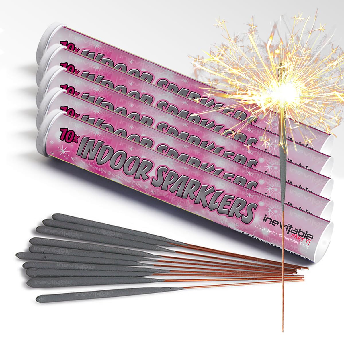 Mini Indoor Sparklers | For Cakes, Puddings and Cocktail Drinks | Produce Classic Golden Sparkles | Perfect for Birthdays, Weddings, Christenings, Christmas and New Year (50 Sparklers)