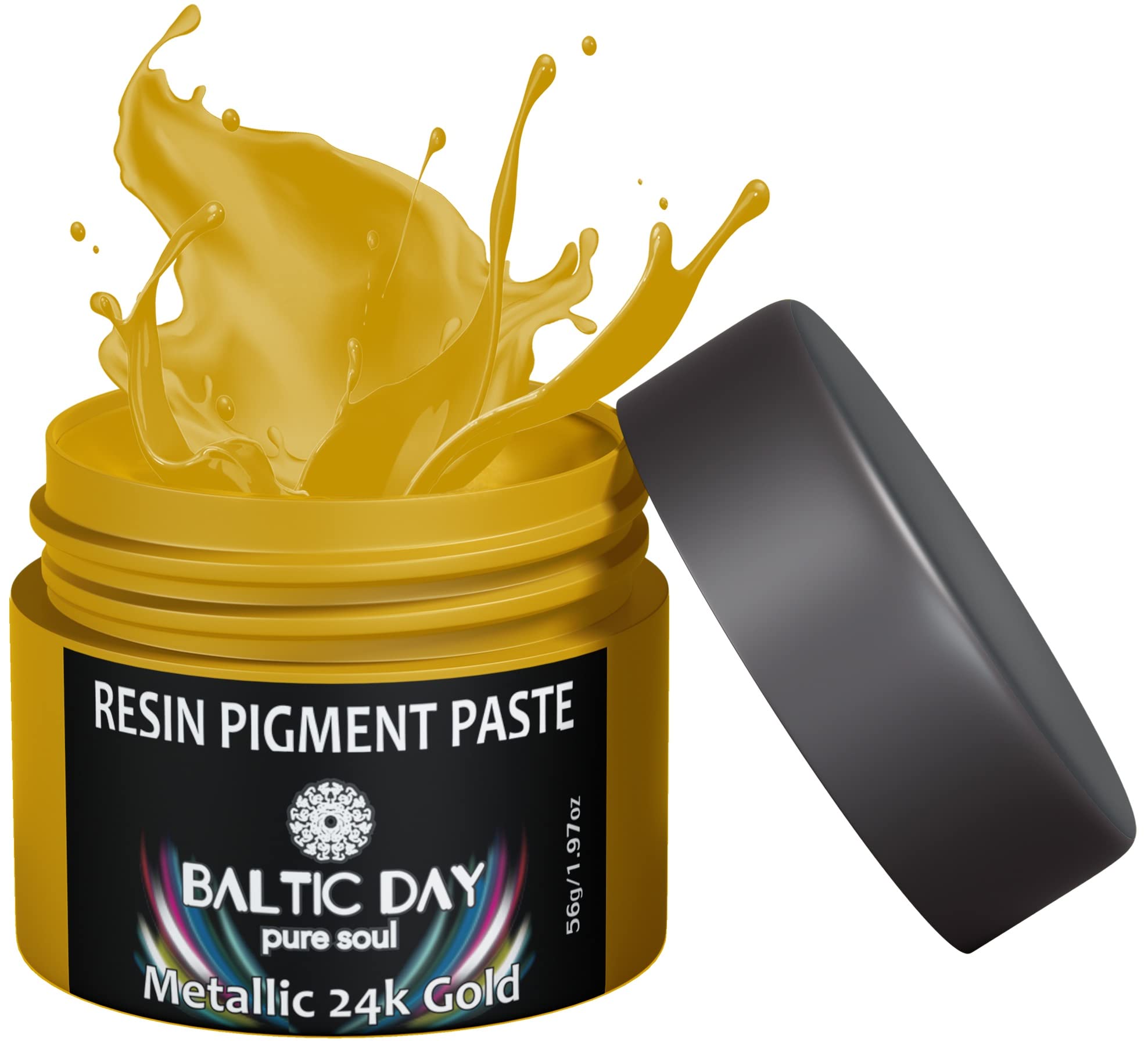 Metallic 24k Gold Pigment Paste For Epoxy Resin 2oz Jar