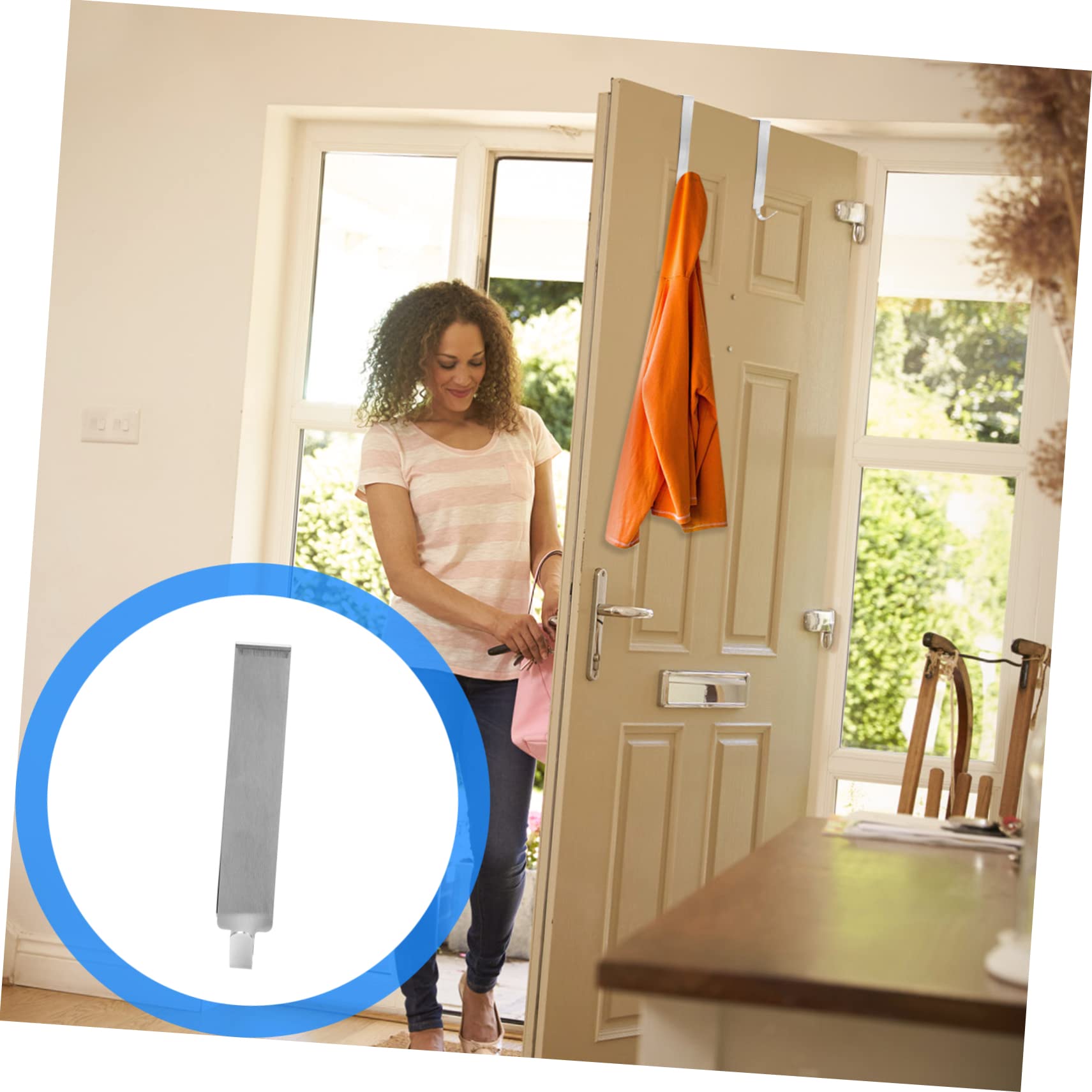 Holibanna Bathroom Glass Door Hook 17cm Stainless Steel Towel Holder Strong Load Capacity