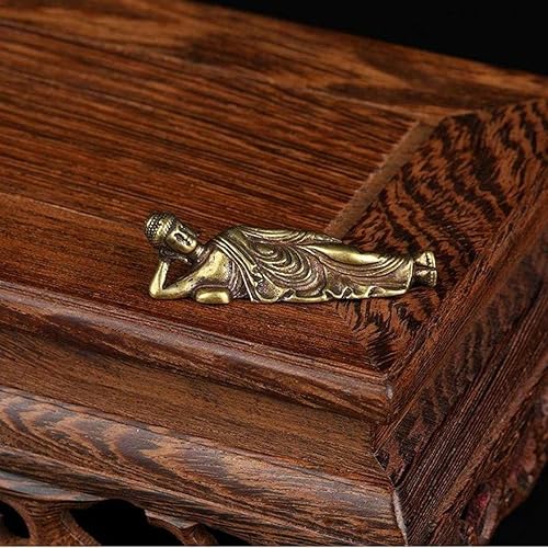 Miniatura 2 de Mini figuras retro de Buda reclinables de latón, decoraciones zen, estatua de Buda durmiendo, esculturas para el hogar, al aire libre, yoga y