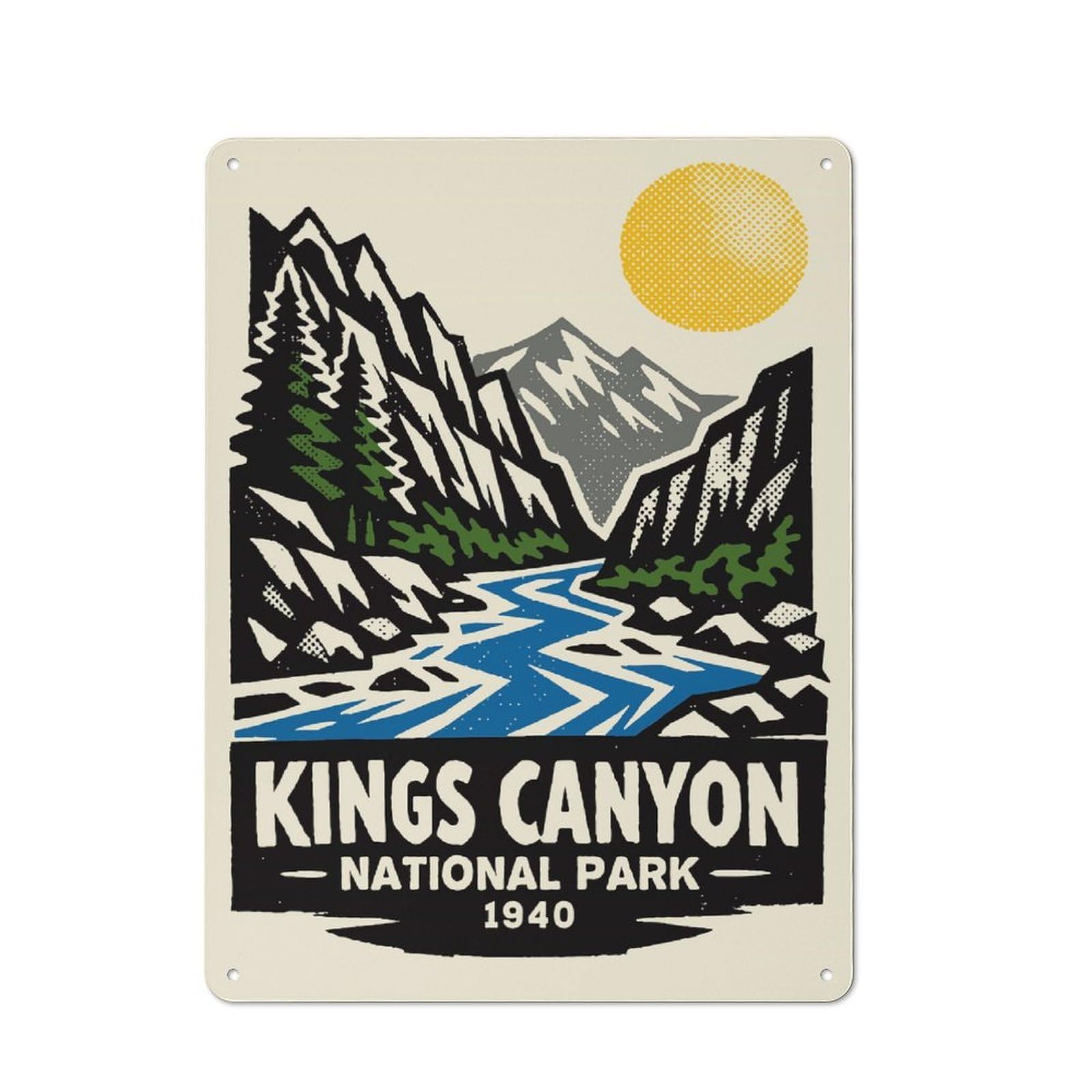 Junmoney Style-23 Kings Canyon National Park Vintage Poster Rustic Metal Sign 40X30cm For Garden Room Or Summerhouse, For Themed Interiors In Garden Rooms And Summerhouses