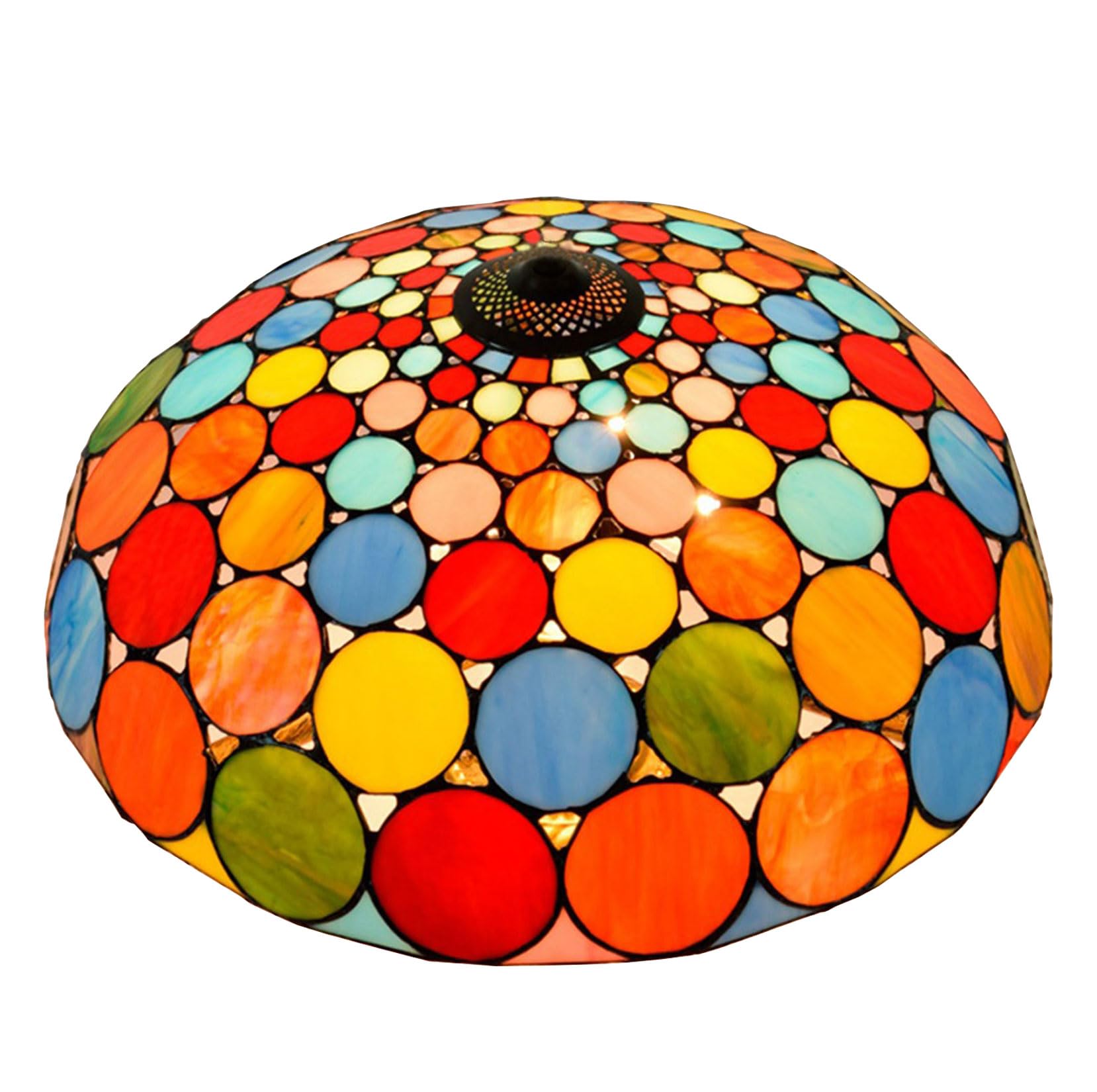 SaryEdge Tiffany Lamp Shade Replacement 20X10 Inch Stained Glass Dragonfly Rose Grape Baroque Style Lampshade Only with Cap fit for Table lamp Pendant Light Floor Lamp Ceiling Fixture,，Colourful