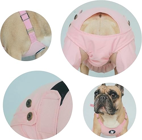 Miniatura 19 de iChoue Cute Dog Diapers Suspenders for French Bulldog Frenchie Pug English Bulldog Female in Heat Cycle Red - Small with 1pc Diaper