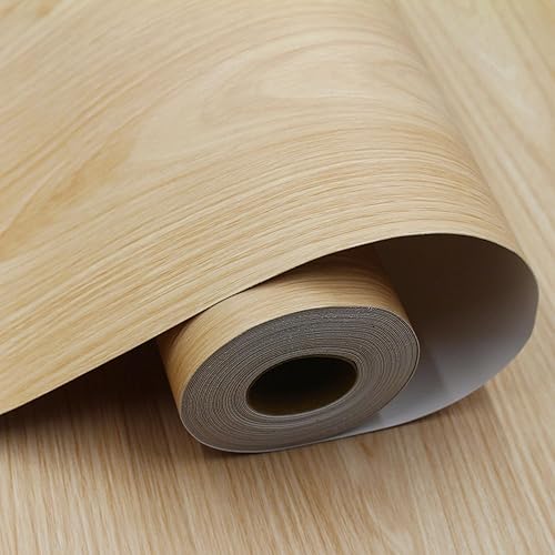 Wood Grain Peel and Stick Floor Tiles – 11.8” Width, Full Roll Length of 118" – Versatile Design for Any Space, Yellow Self Adhesive Vinyl Flooring, Waterproof and Non-Slip Features