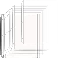 Vista 1 de Arae Protectores de hojas transparentes para carpetas de 3 anillos de 8.5 x 11 pulgadas, fundas de plástico resistentes con agujeros reforzados