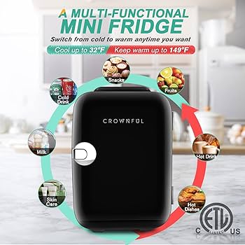 Amazon | CROWNFUL ミニ冷蔵庫 4L 冷温庫 0-60℃ 【保温・保冷＆室内