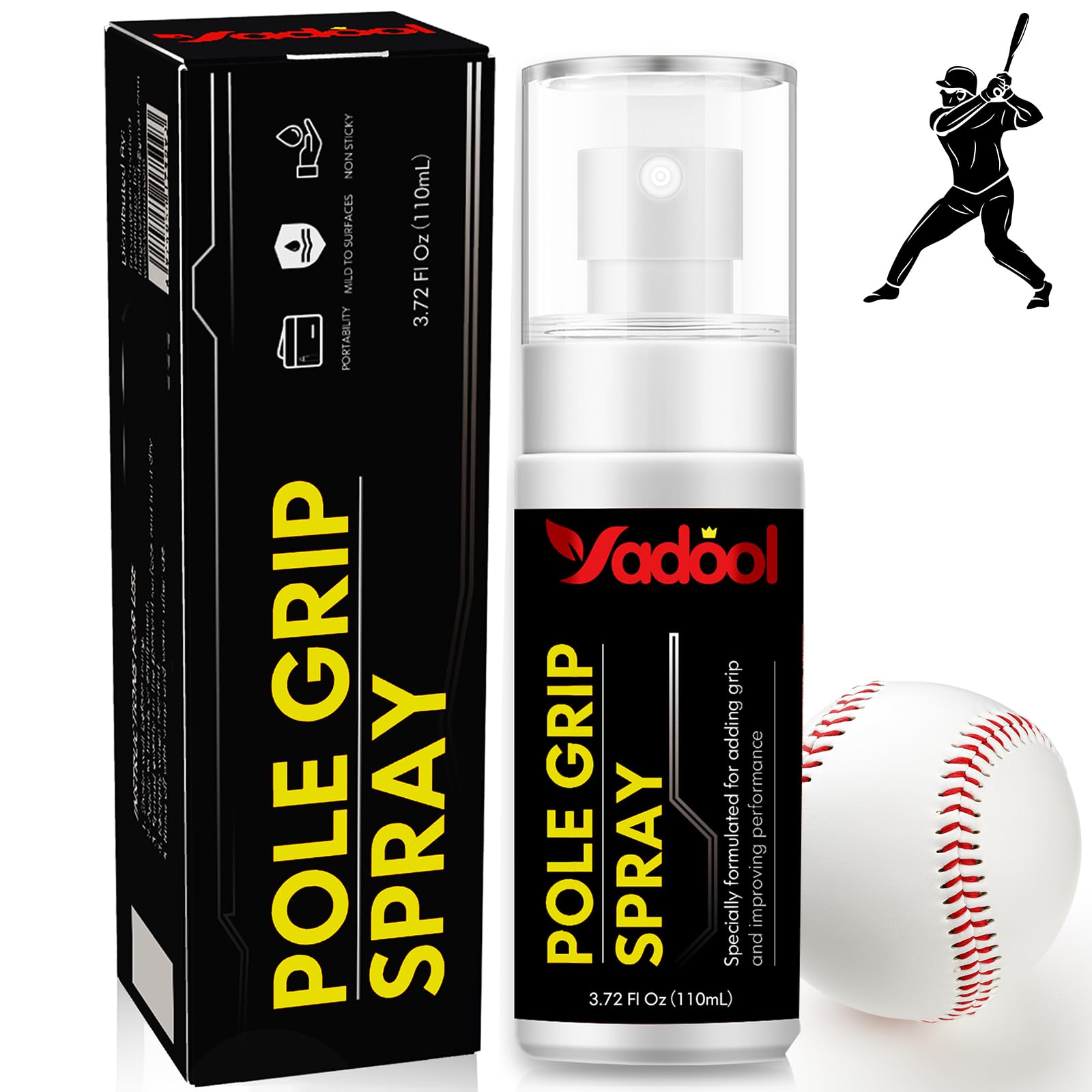 Sports Hand Grip Spray, Grip Enhancer for Athletes, Boost Performance &amp; Maximize Control - Ideal for Golf, Tennis, Football, Pole Dancing, Basketball, Baseball and More - 3.72 Fl Oz