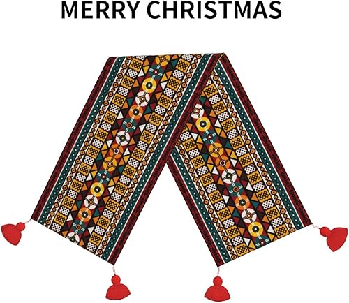 Miniatura 3 de Camino de mesa de Navidad con patrón bohemio, decoración de mesa de comedor, decoración de Navidad, decoración de interiores del hogar, caminos de