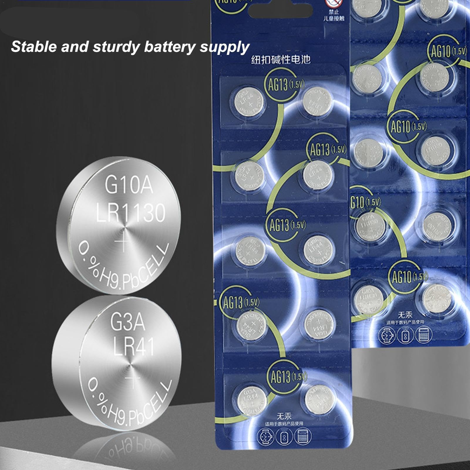 Amazon | 1.5v ボタン型コイン型電池、コイン型電池 | おもちゃ用 1.5 ボルト電池 10 個パック - AG13 電子時計用高容量小型 電池バッテリー | ノーブランド品 | 乾電池