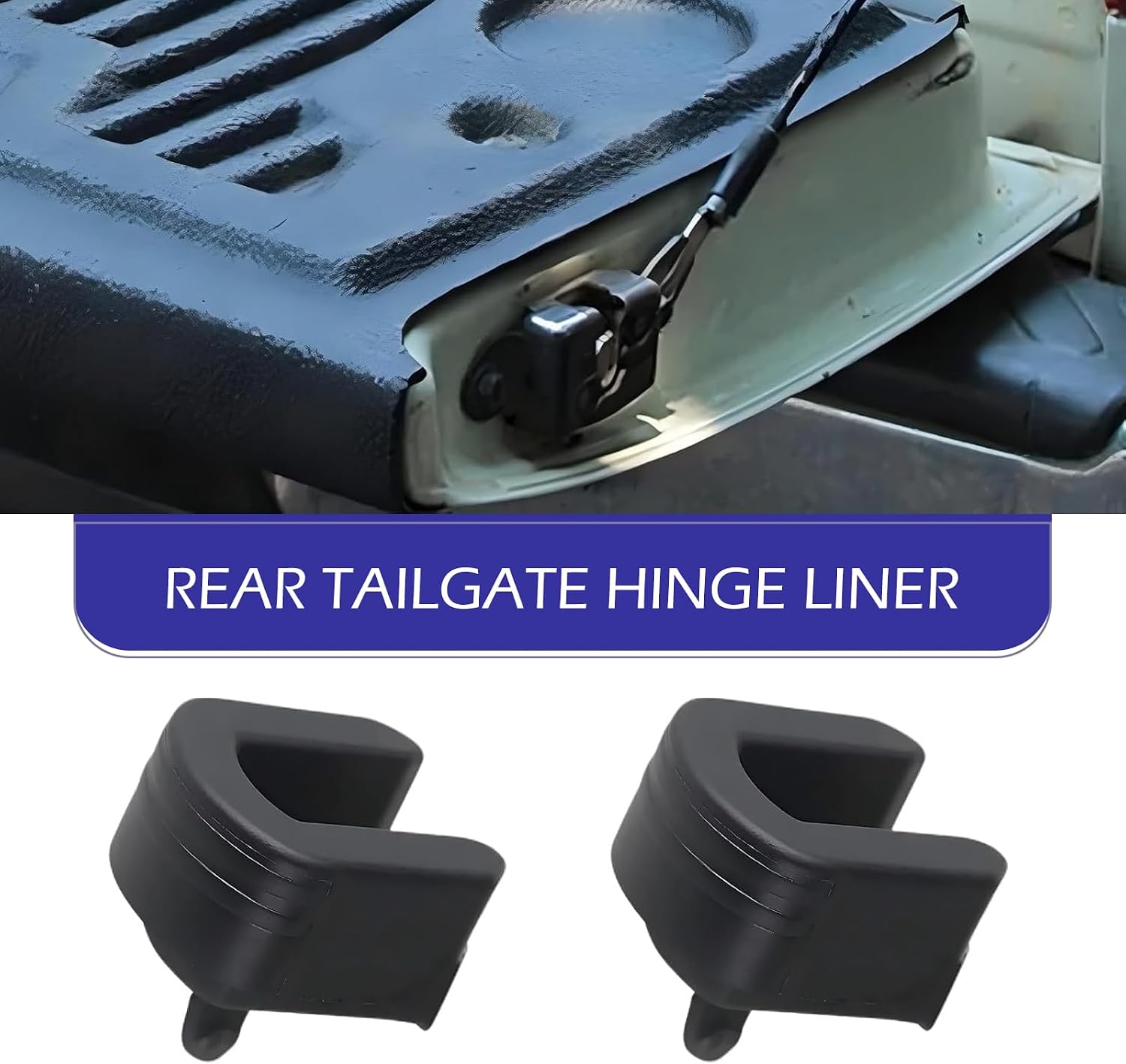 2 PCS Car Tailgate Bushing Kit, Waterproof & Anti-aging Tailgate Hinge Lift Assist Tool, Rear Hinge Bushing Grommet OEM #66143-04021, Compatible with Tacoma (Black)
