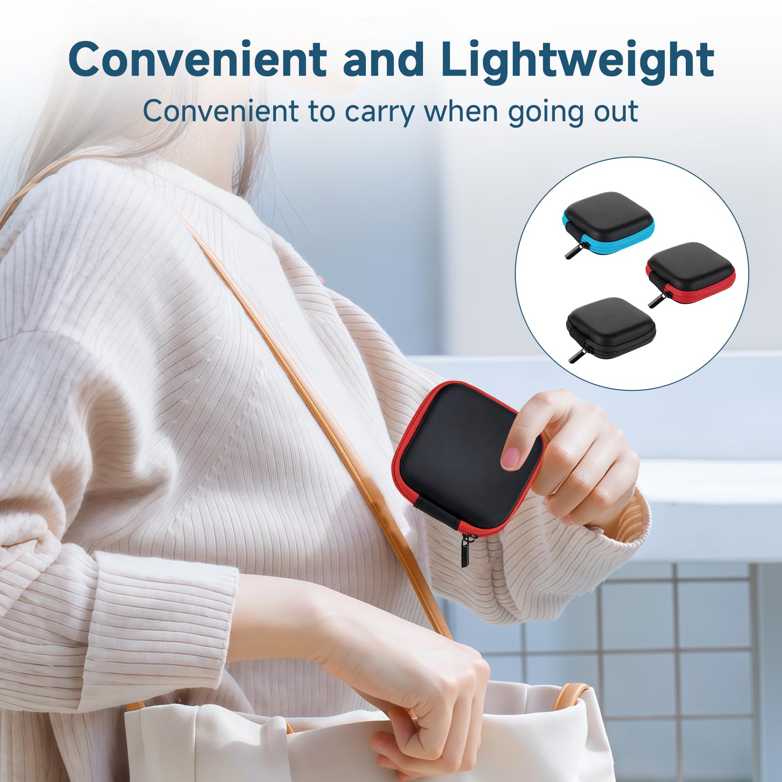 Étui de Rangement pour Casque, Protection Portable avec Fermeture à Glissière, 3 Pièces