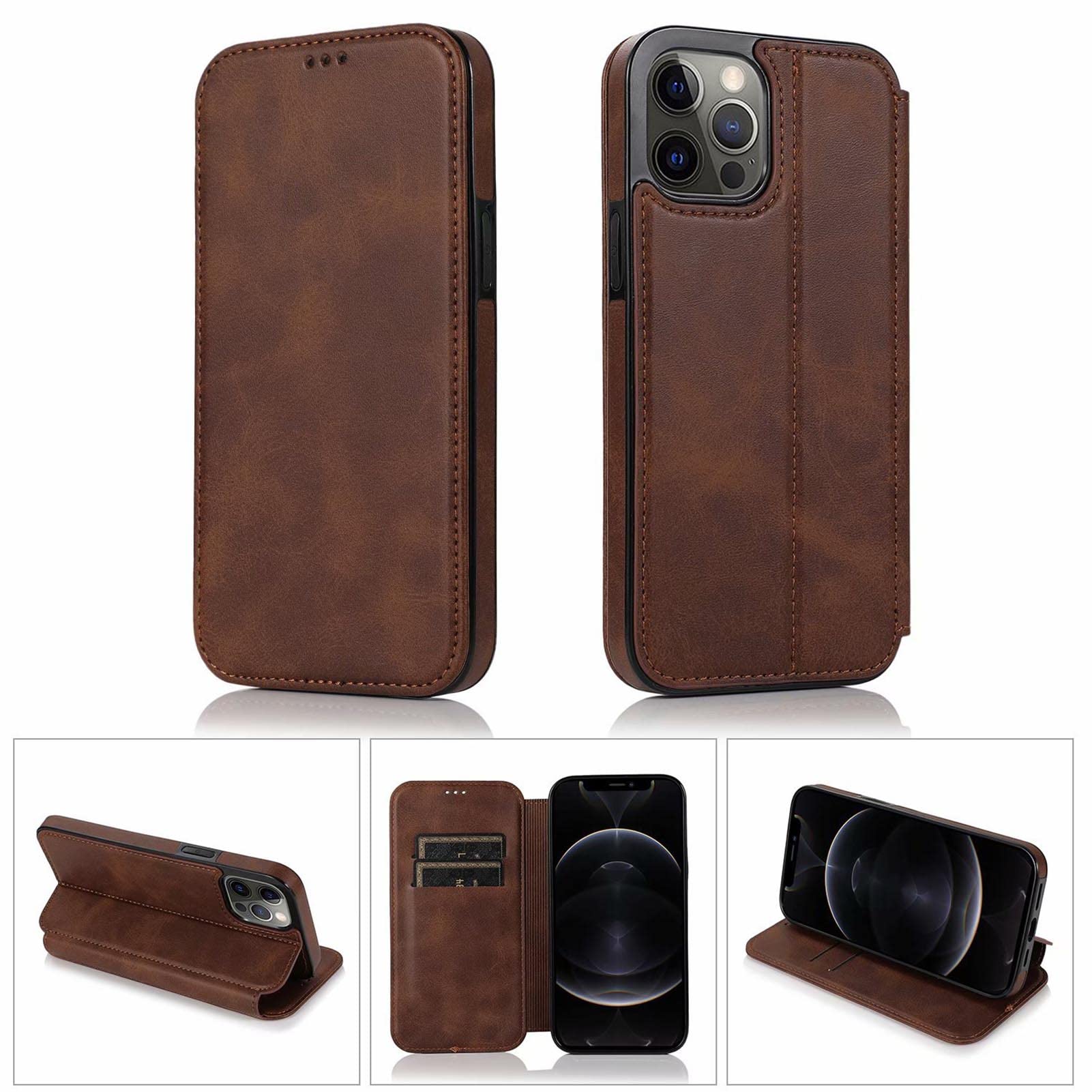 EYZUTAK Custodia A Portafoglio In Pelle PU Per IPhone 11 Pro - Con Supporto, Slot Per Carte E Chiusura Magnetica - 2